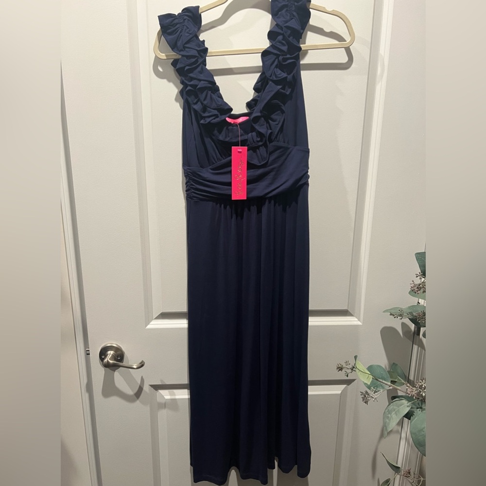 Lilly Pulitzer navy midi dress